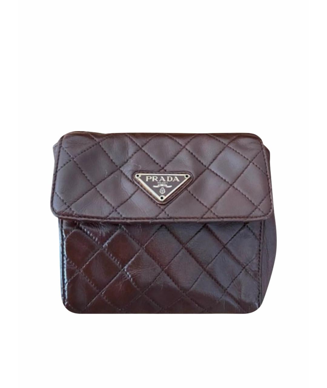 PRADA Коричневая кожаная сумка через плечо, фото 1