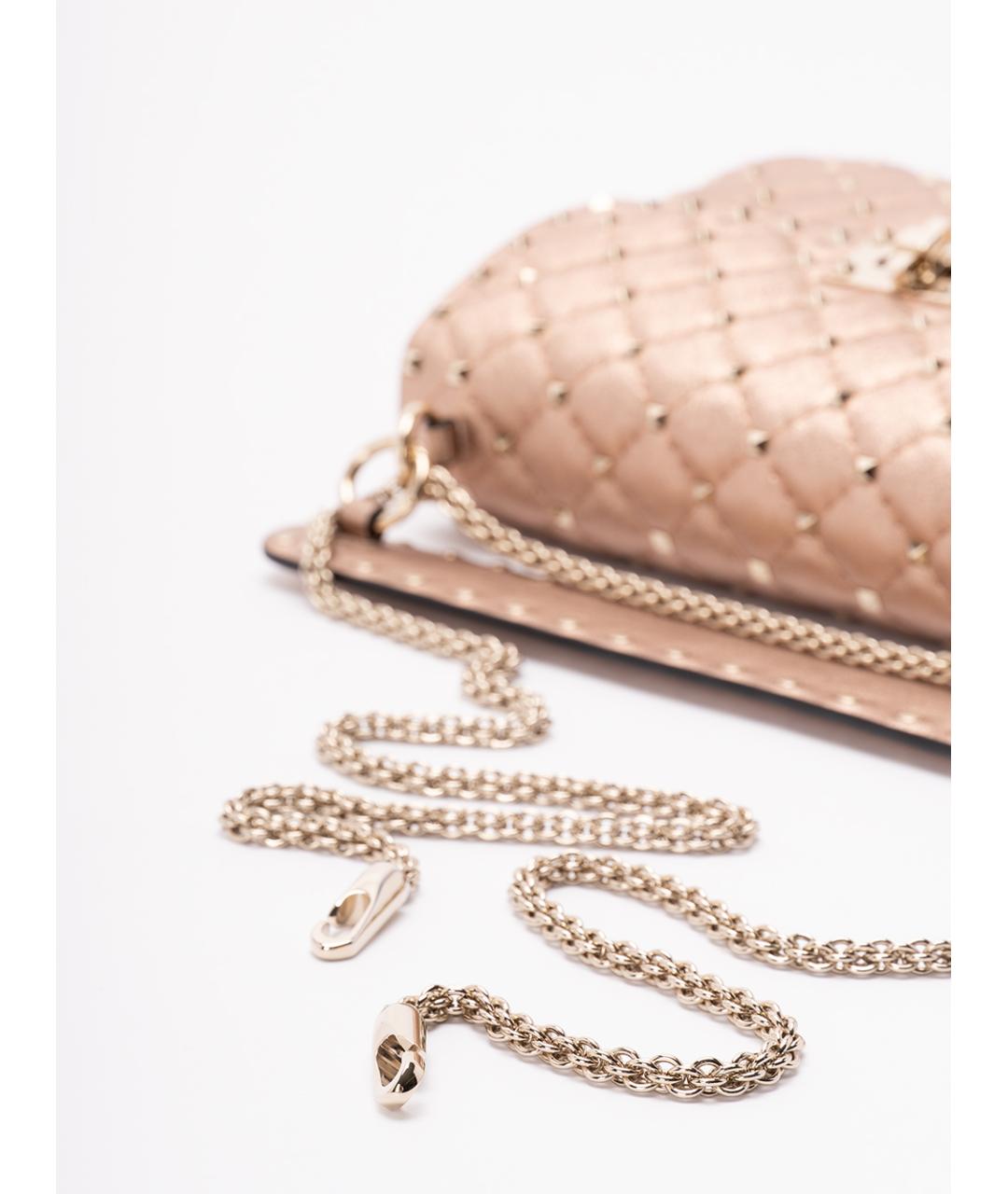 VALENTINO Бежевая кожаная сумка через плечо, фото 4