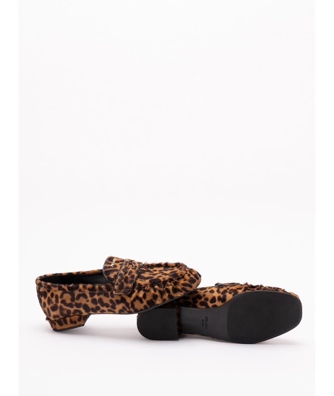 PRADA Коричневые кожаные лоферы, фото 4