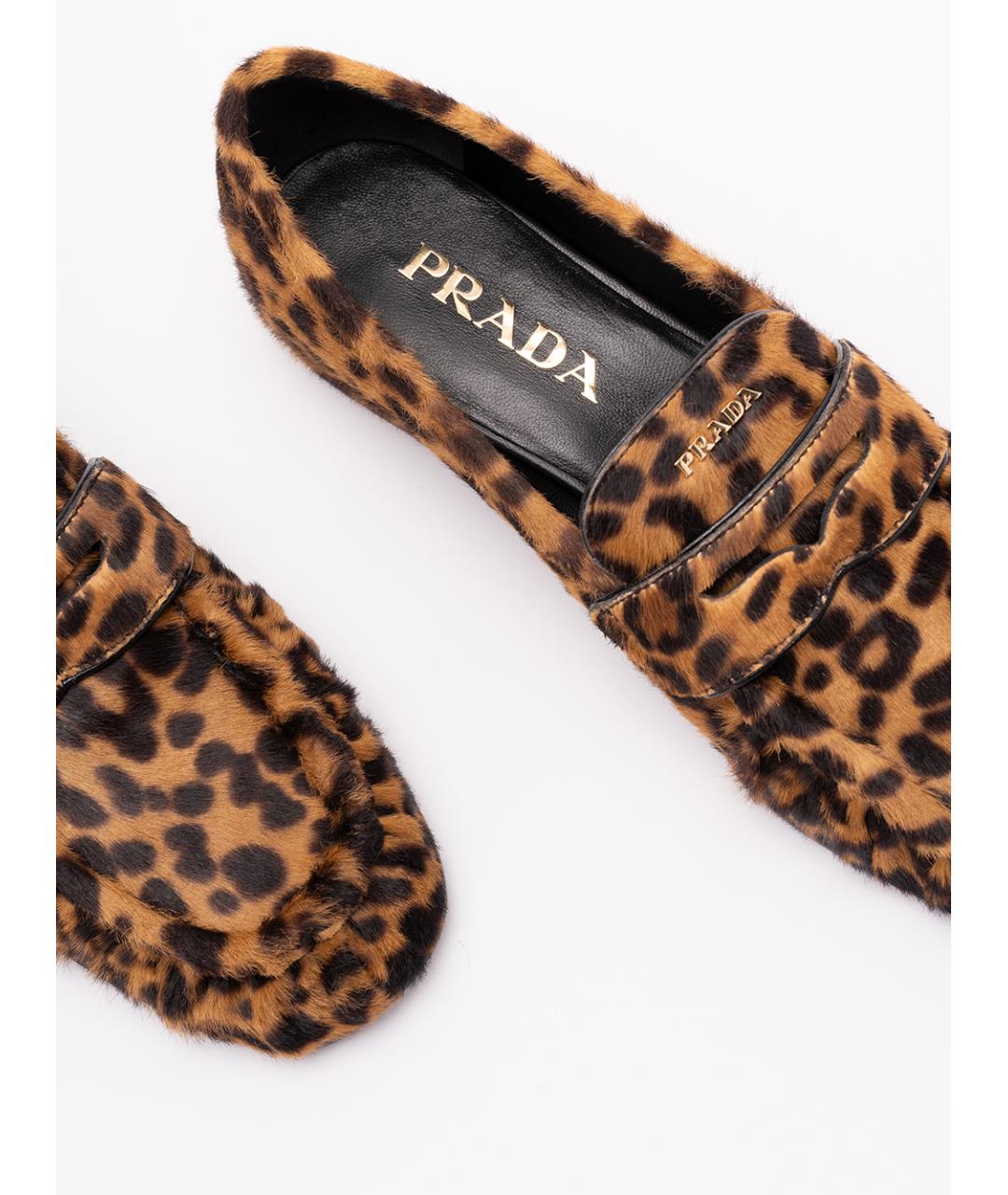 PRADA Коричневые кожаные лоферы, фото 5