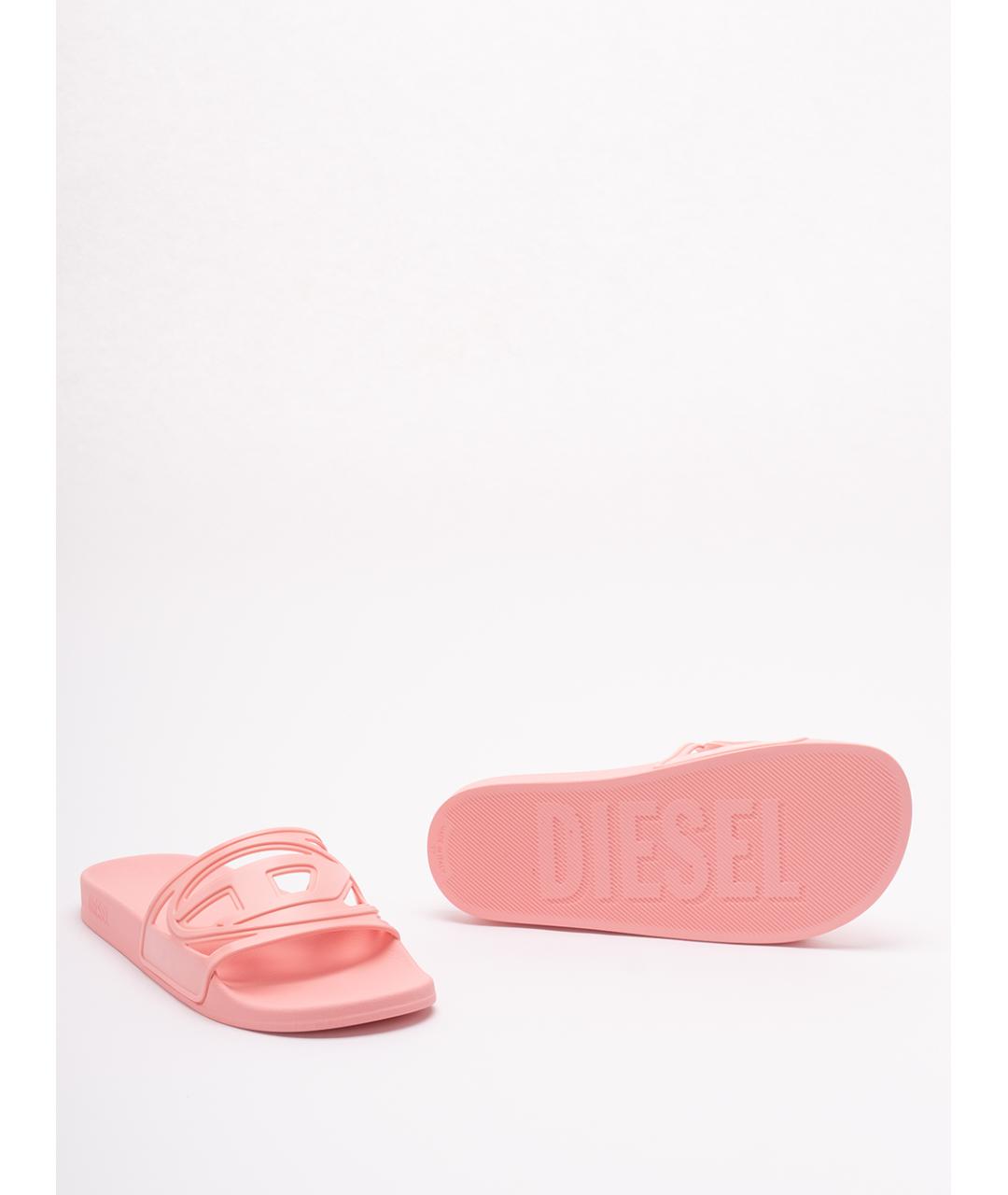 DIESEL Розовые синтетические шлепанцы, фото 4