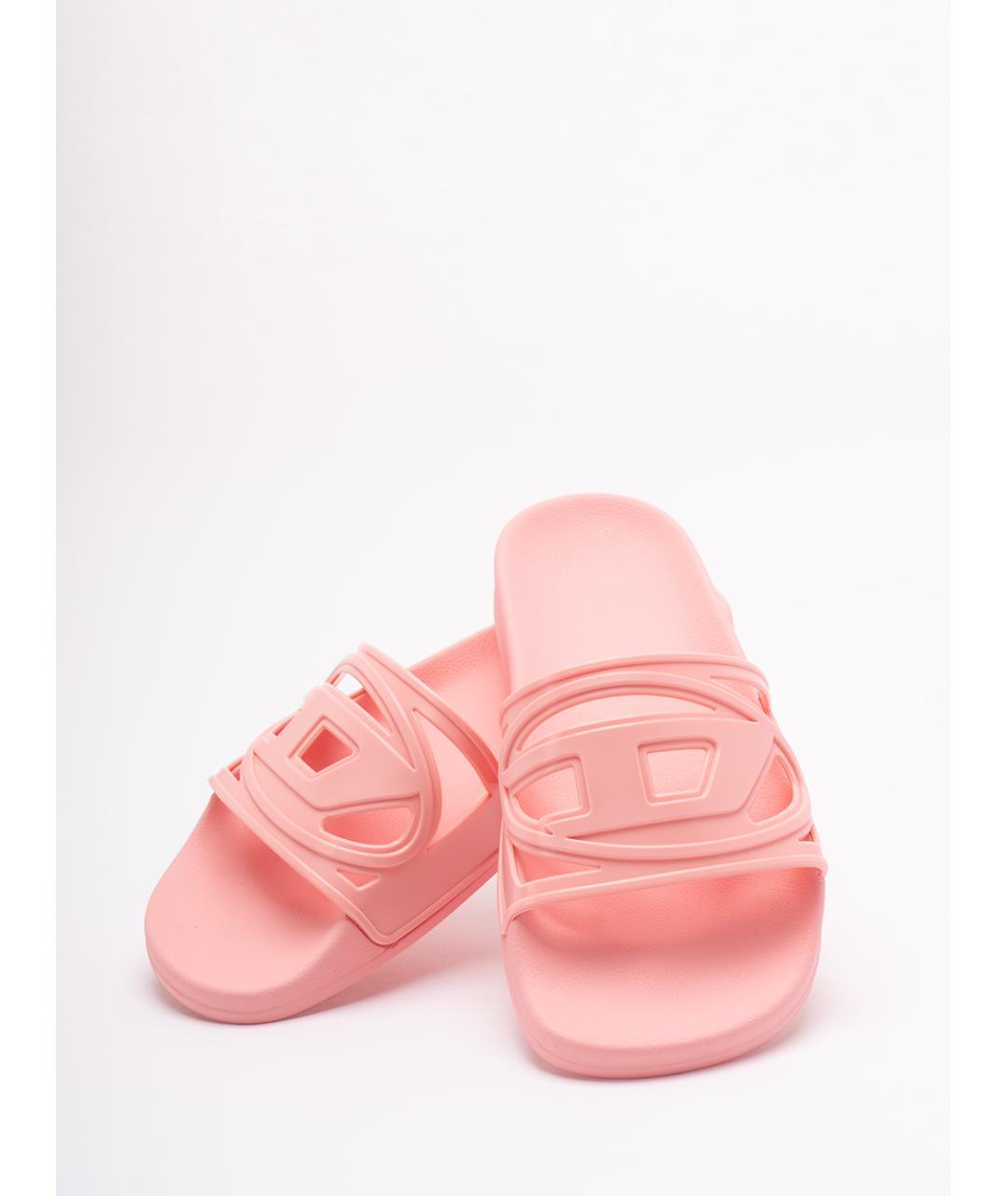 DIESEL Розовые синтетические шлепанцы, фото 5