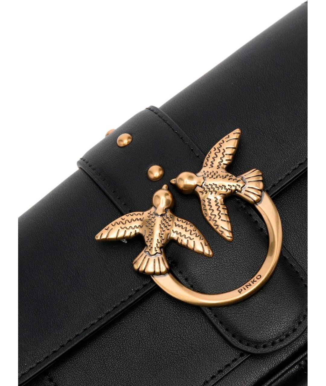 PINKO Черная кожаная сумка через плечо, фото 4