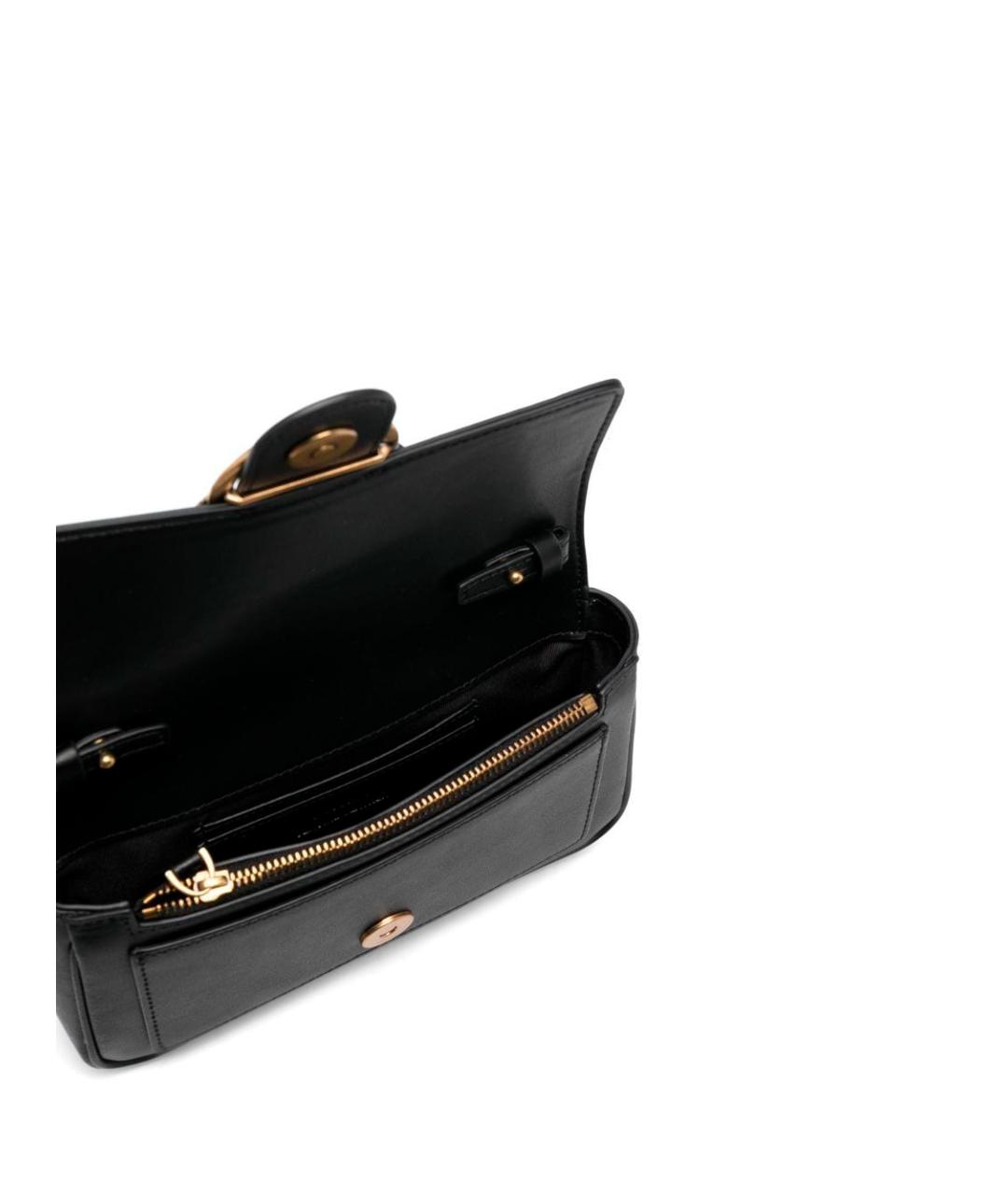 PINKO Черная кожаная сумка через плечо, фото 3