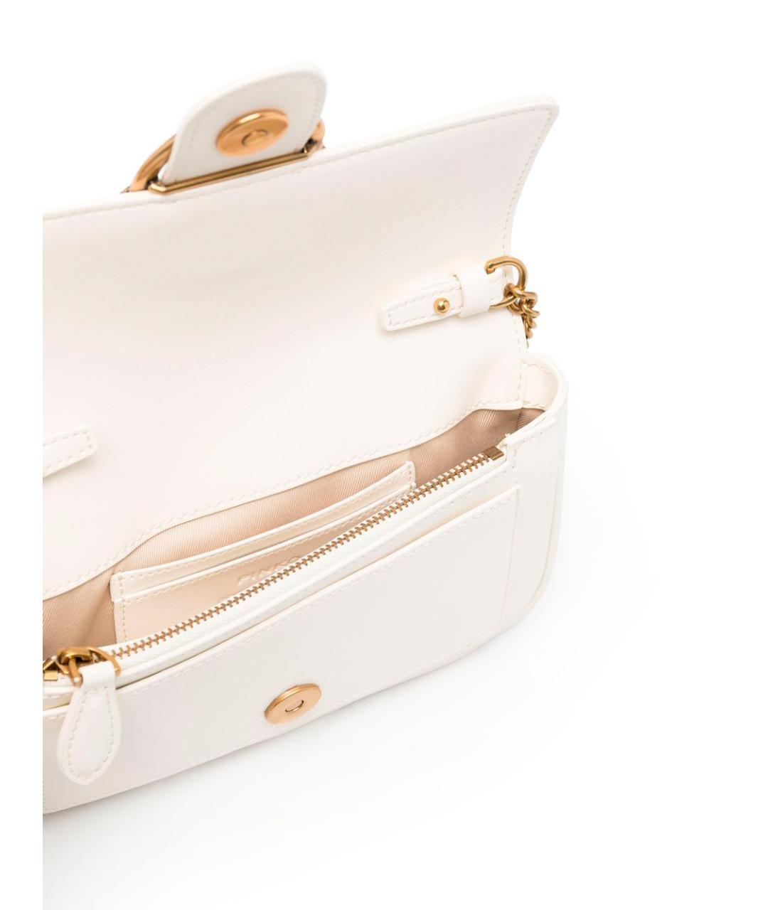 PINKO Бежевая кожаная сумка через плечо, фото 3