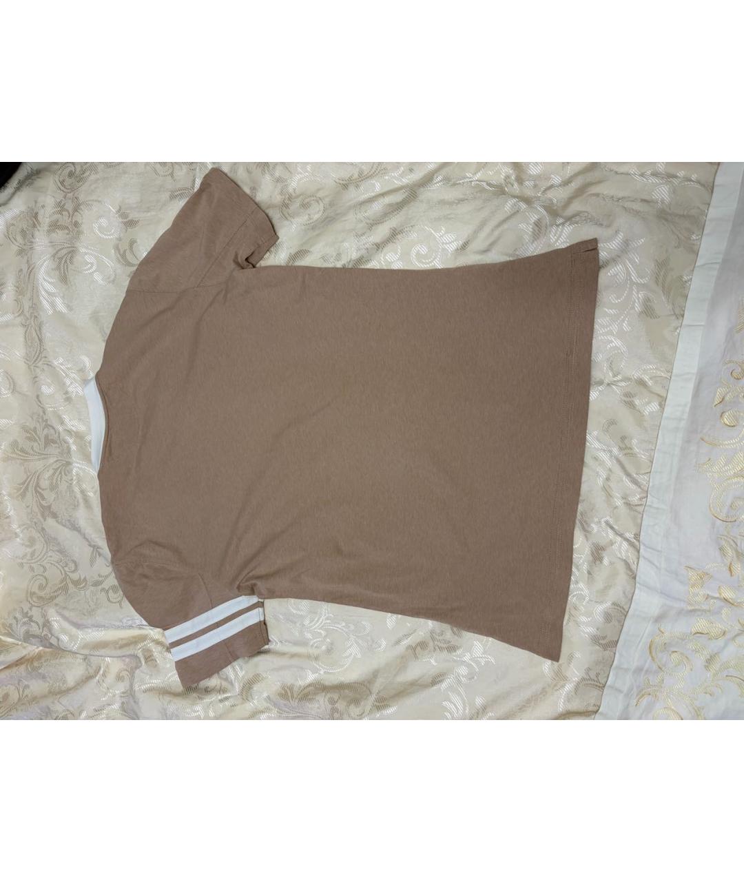 BRUNELLO CUCINELLI Бежевая хлопковая футболка, фото 5