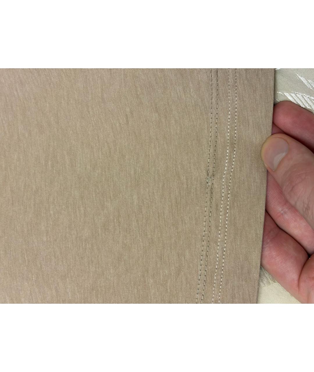 BRUNELLO CUCINELLI Бежевая хлопковая футболка, фото 6