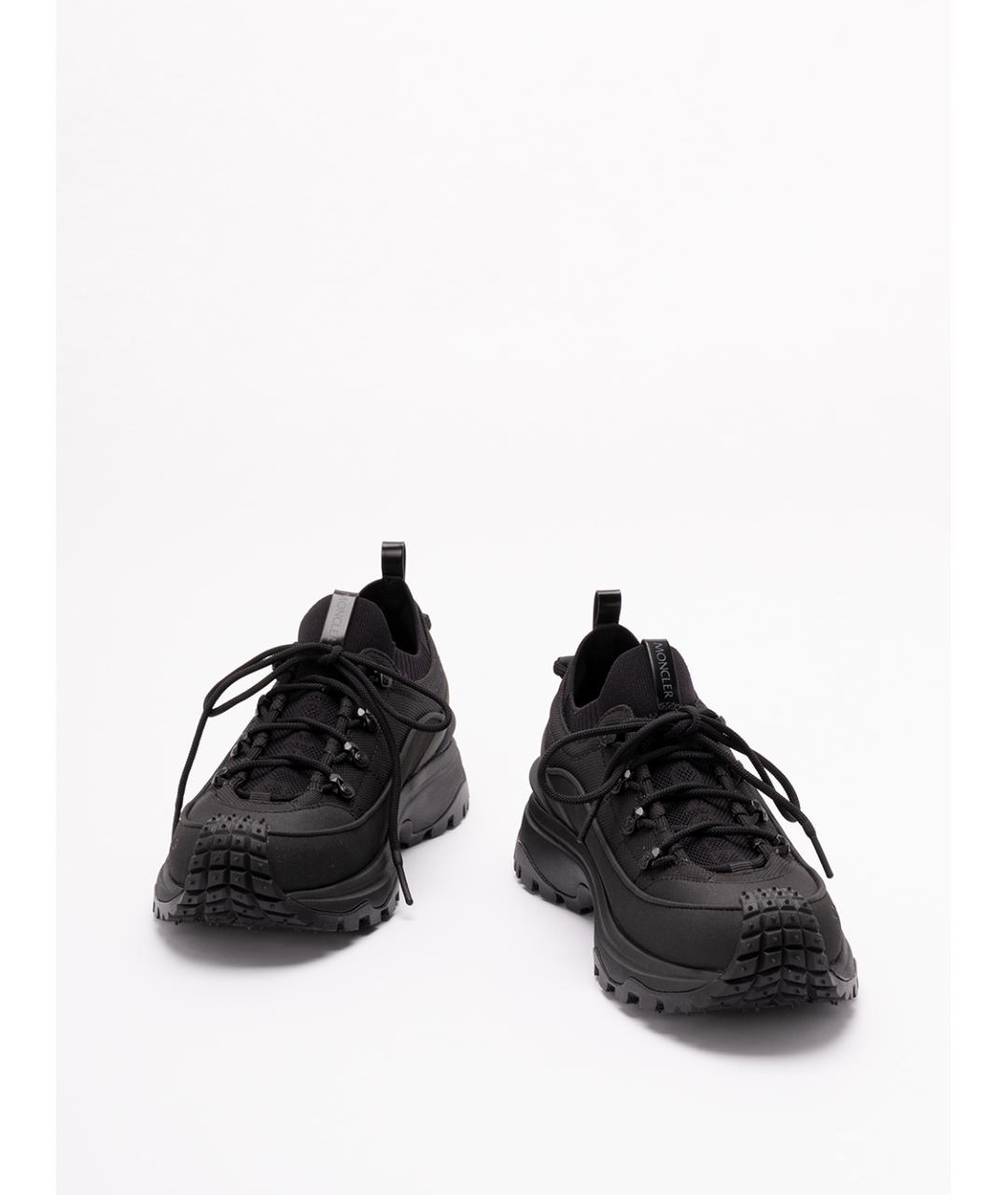MONCLER Черные синтетические низкие кроссовки / кеды, фото 2