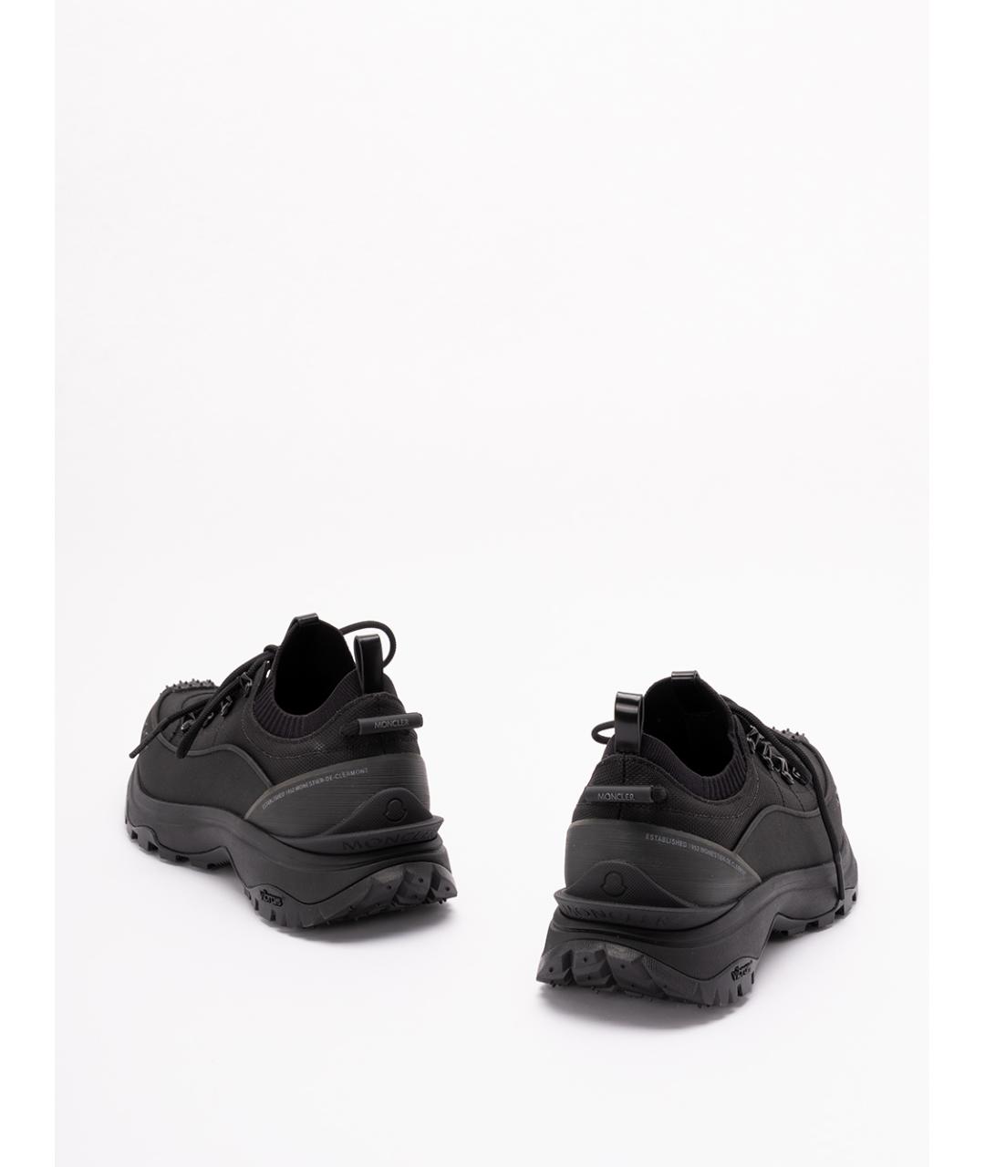 MONCLER Черные синтетические низкие кроссовки / кеды, фото 3