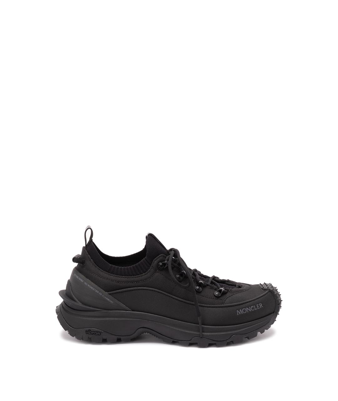 MONCLER Черные синтетические низкие кроссовки / кеды, фото 1