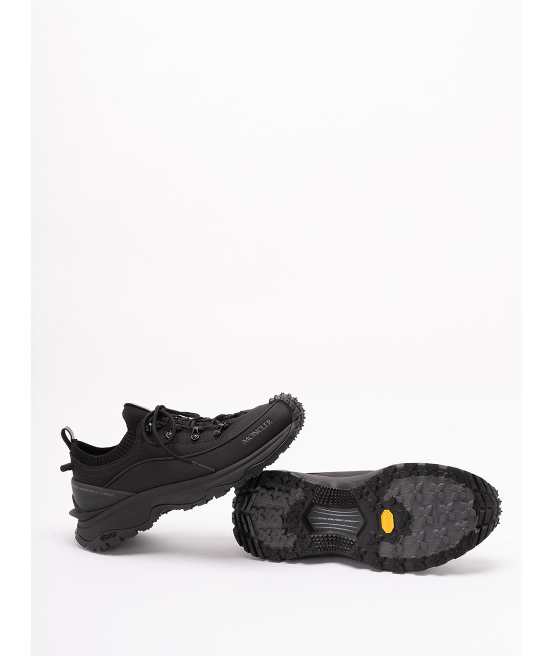 MONCLER Черные синтетические низкие кроссовки / кеды, фото 4