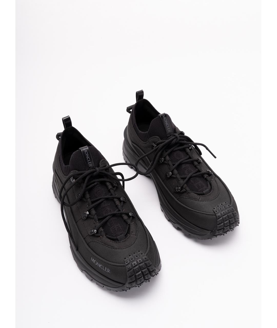 MONCLER Черные синтетические низкие кроссовки / кеды, фото 5