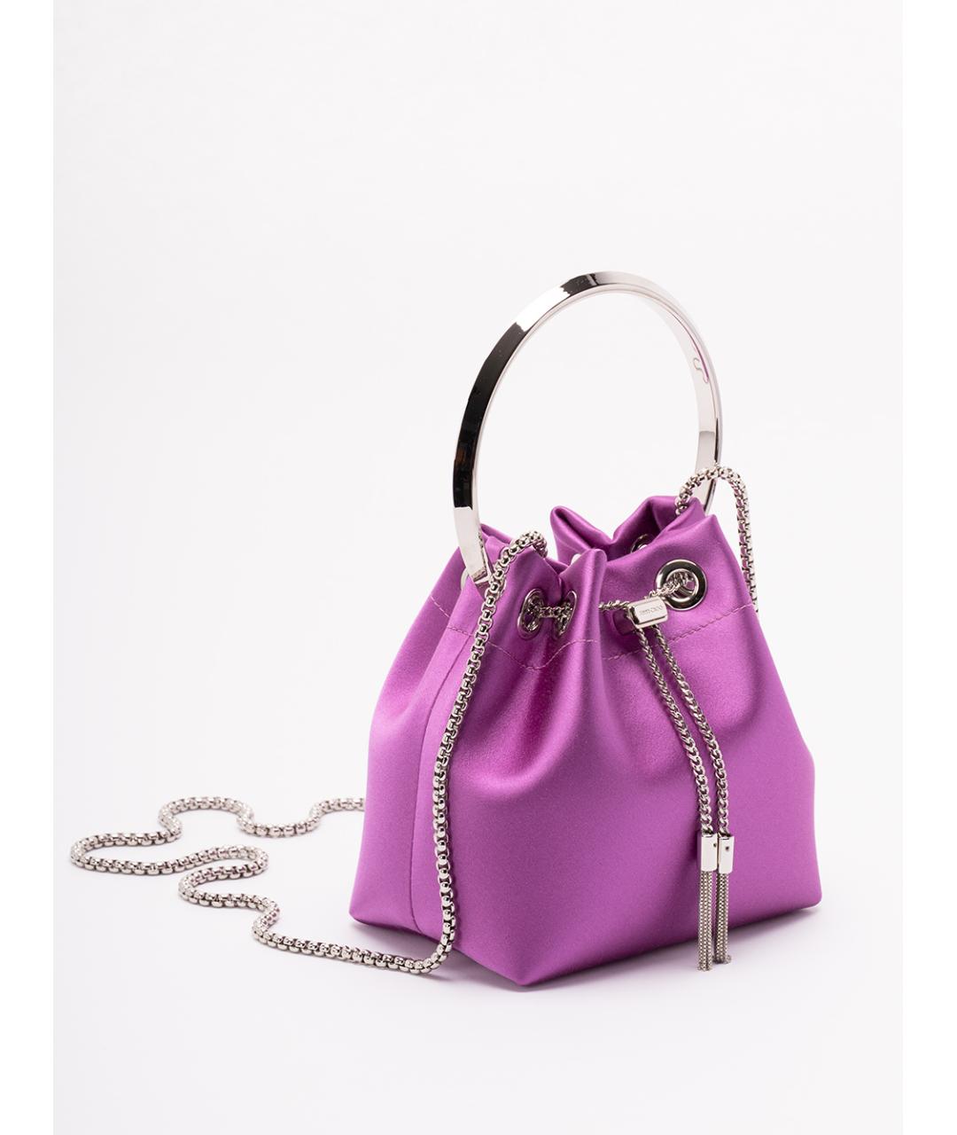 JIMMY CHOO Фиолетовая тканевая сумка с короткими ручками, фото 3