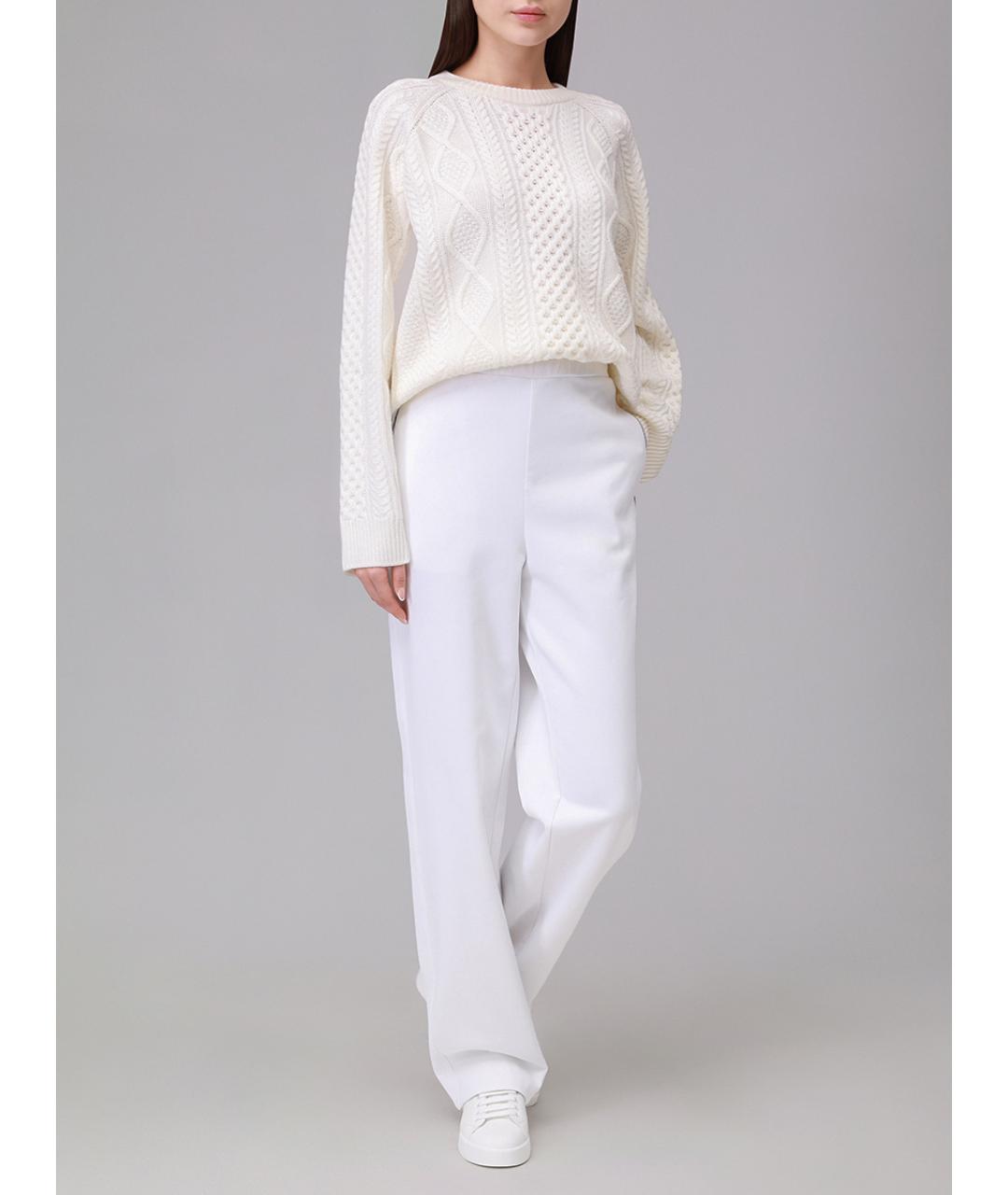 LORENA ANTONIAZZI Белые хлопковые прямые брюки, фото 2