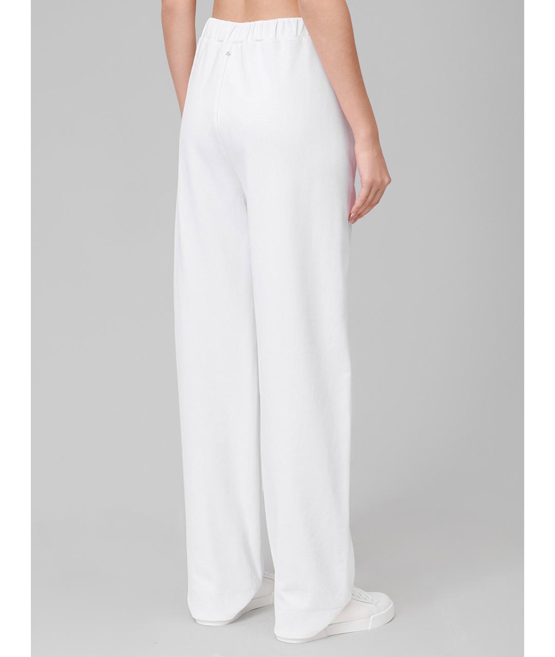 LORENA ANTONIAZZI Белые хлопковые прямые брюки, фото 3