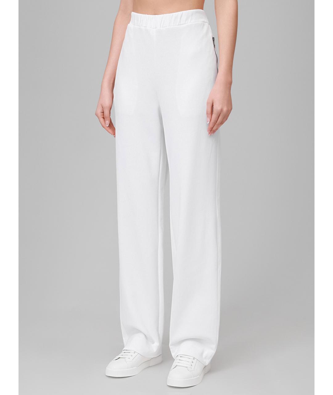 LORENA ANTONIAZZI Белые хлопковые прямые брюки, фото 4