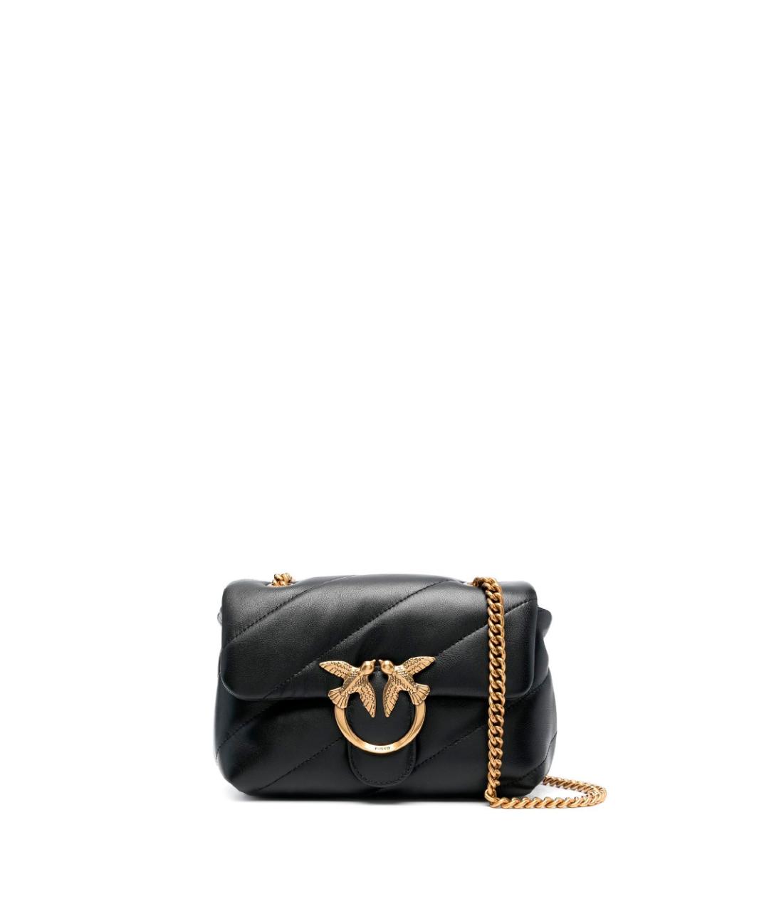 PINKO Черная кожаная сумка через плечо, фото 1