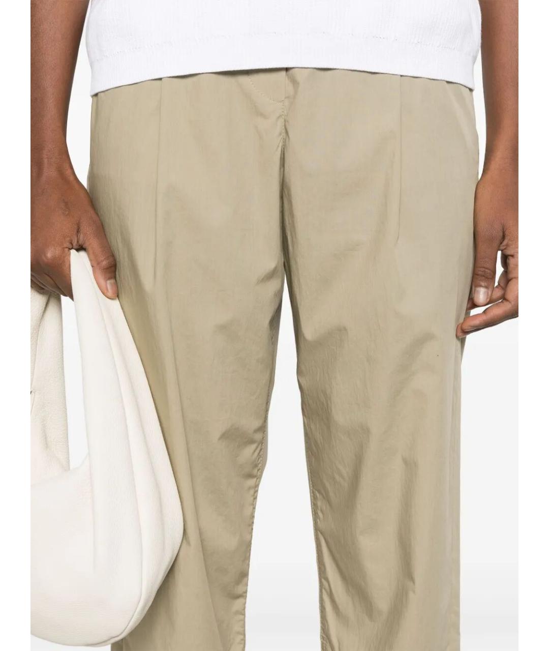 BRUNELLO CUCINELLI Бежевые хлопковые прямые брюки, фото 5