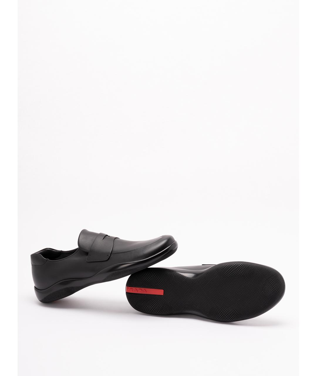 PRADA Черные кожаные лоферы, фото 4