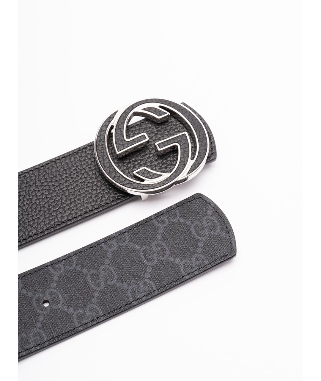 GUCCI Черный кожаный ремень, фото 2