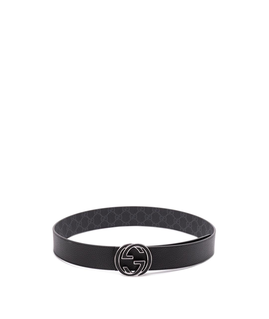 GUCCI Черный кожаный ремень, фото 1