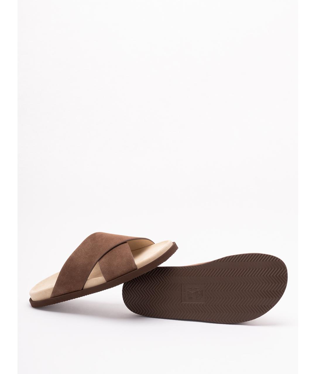 BRUNELLO CUCINELLI Коричневые замшевые сандалии, фото 4