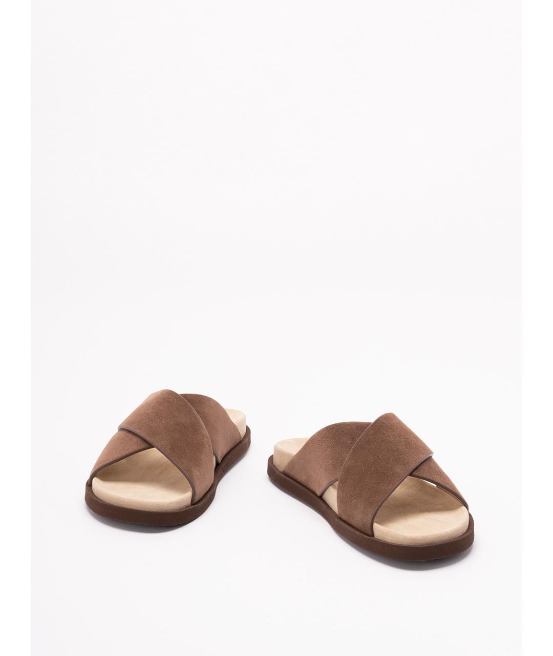 BRUNELLO CUCINELLI Коричневые замшевые сандалии, фото 2