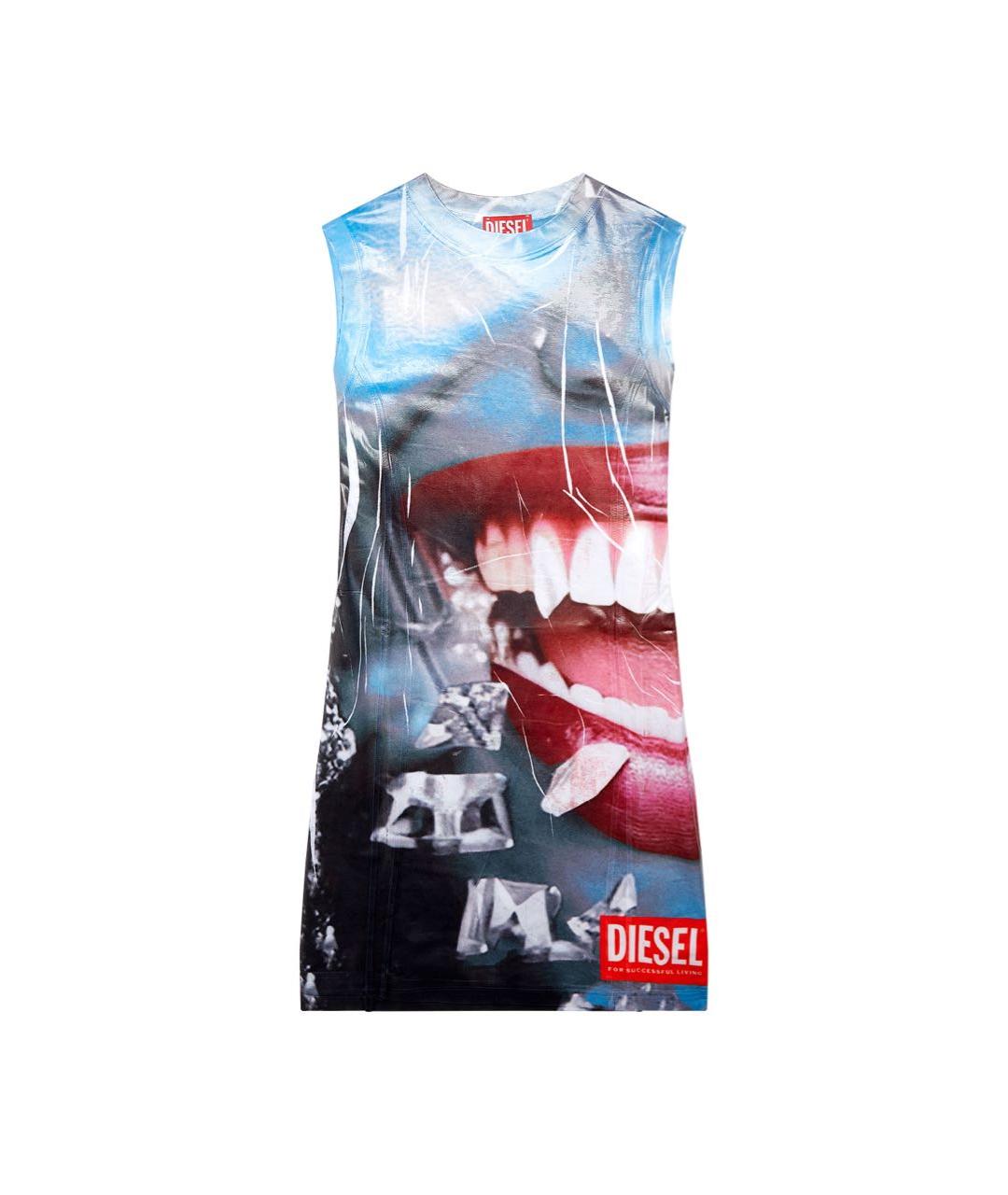 DIESEL Мульти полиэстеровое повседневное платье, фото 6