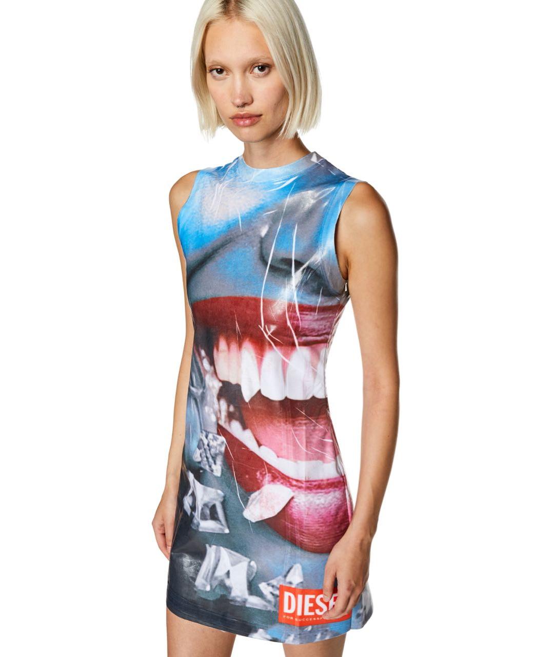 DIESEL Мульти полиэстеровое повседневное платье, фото 4