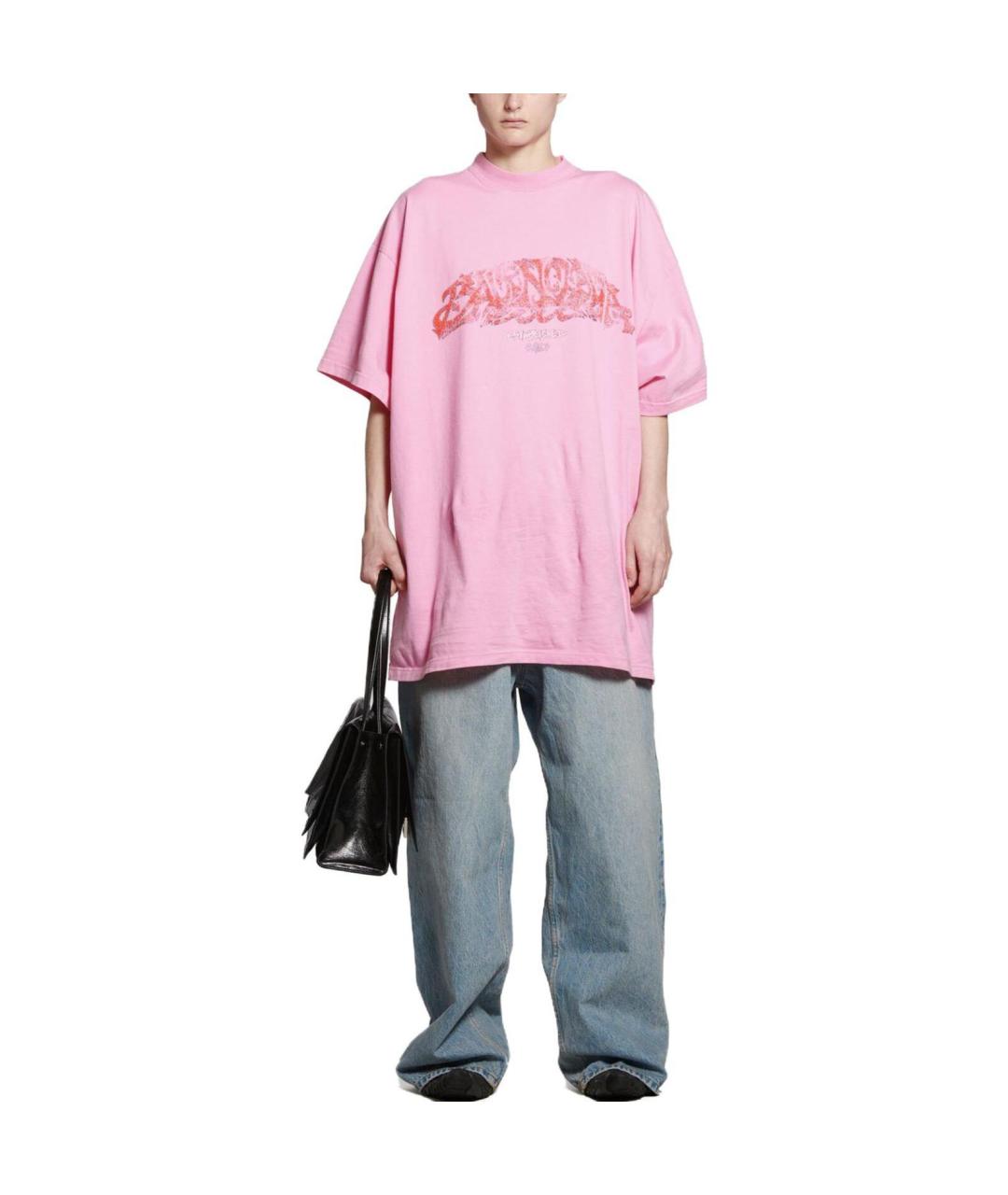 BALENCIAGA Розовая футболка, фото 5