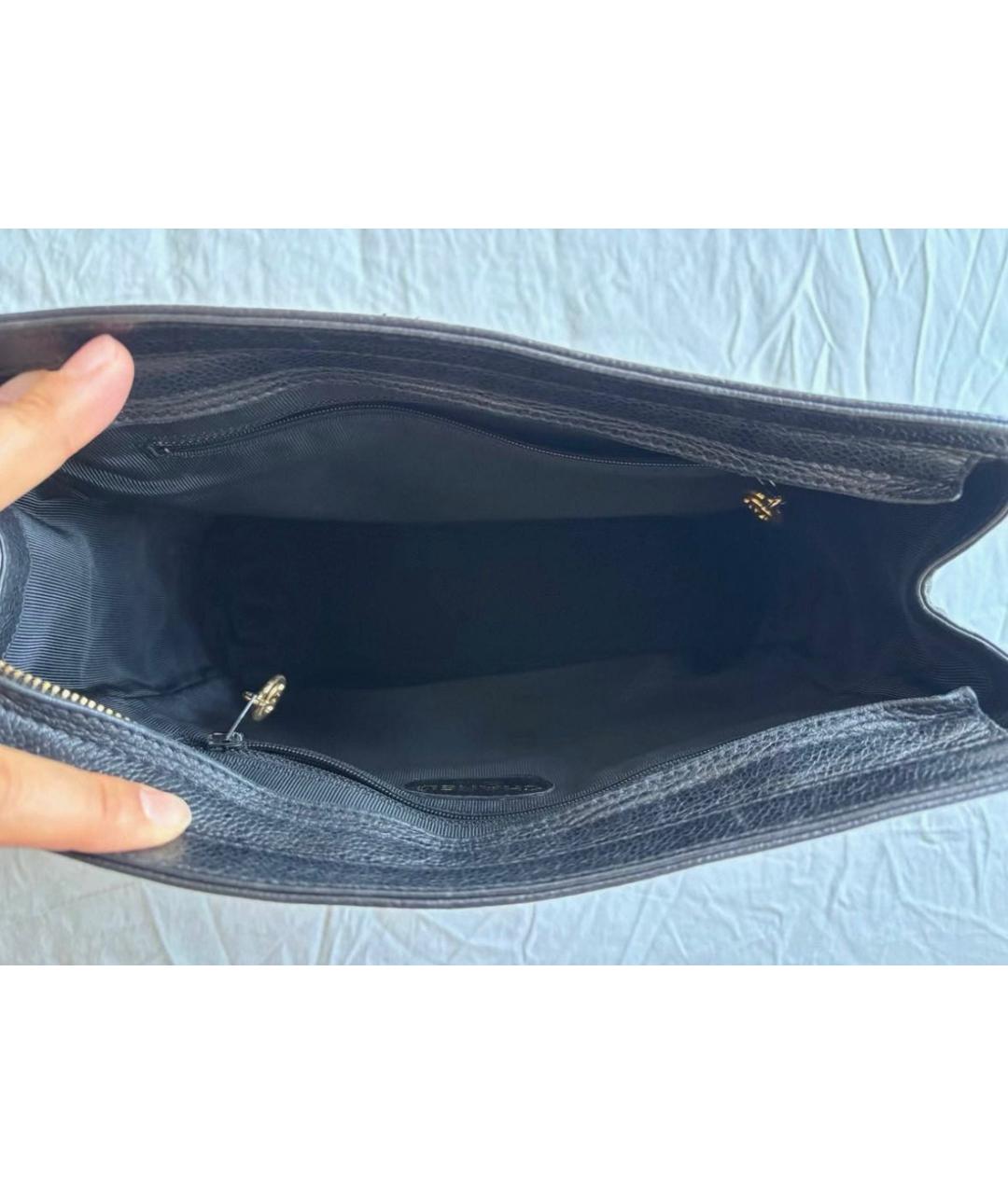 CHANEL Черная кожаная сумка тоут, фото 4