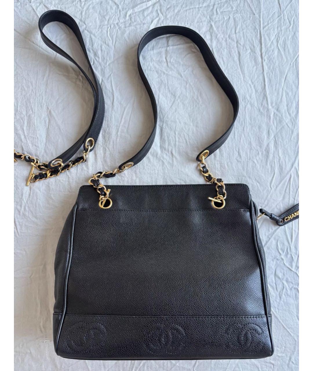 CHANEL Черная кожаная сумка тоут, фото 2