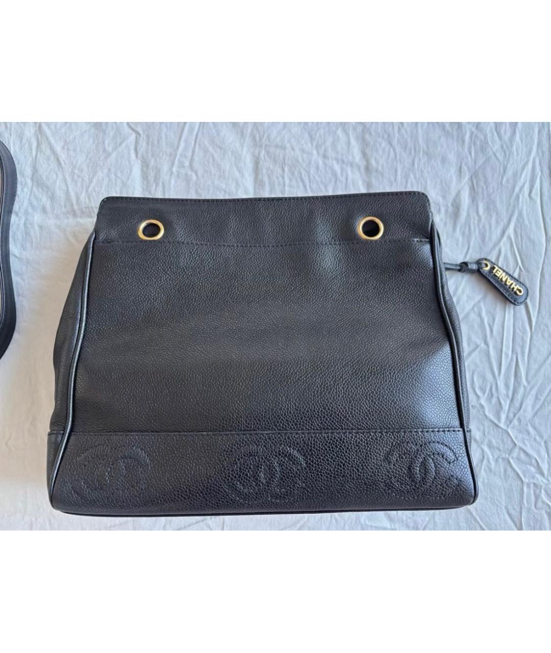 CHANEL Черная кожаная сумка тоут, фото 3