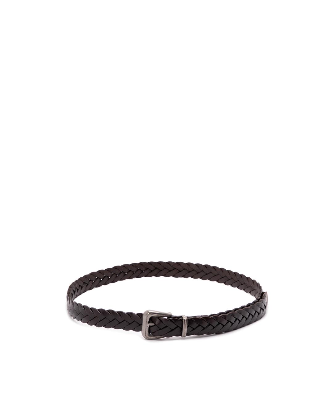 BRUNELLO CUCINELLI Коричневый кожаный ремень, фото 1