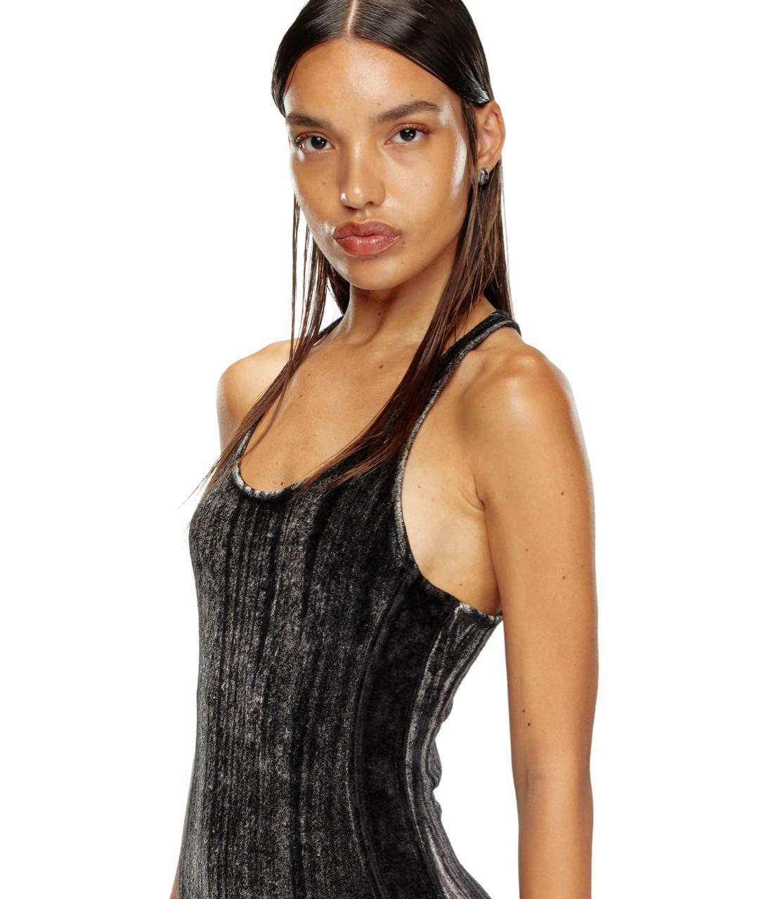 DIESEL Серое велюровое повседневное платье, фото 6