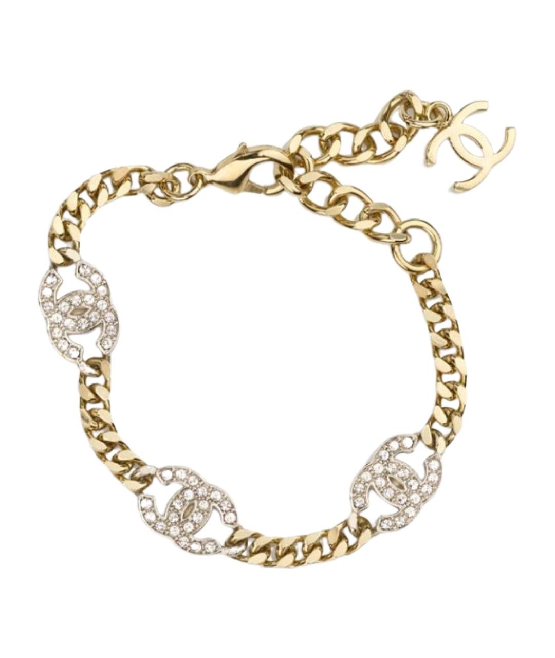 CHANEL Золотой металлический браслет, фото 1