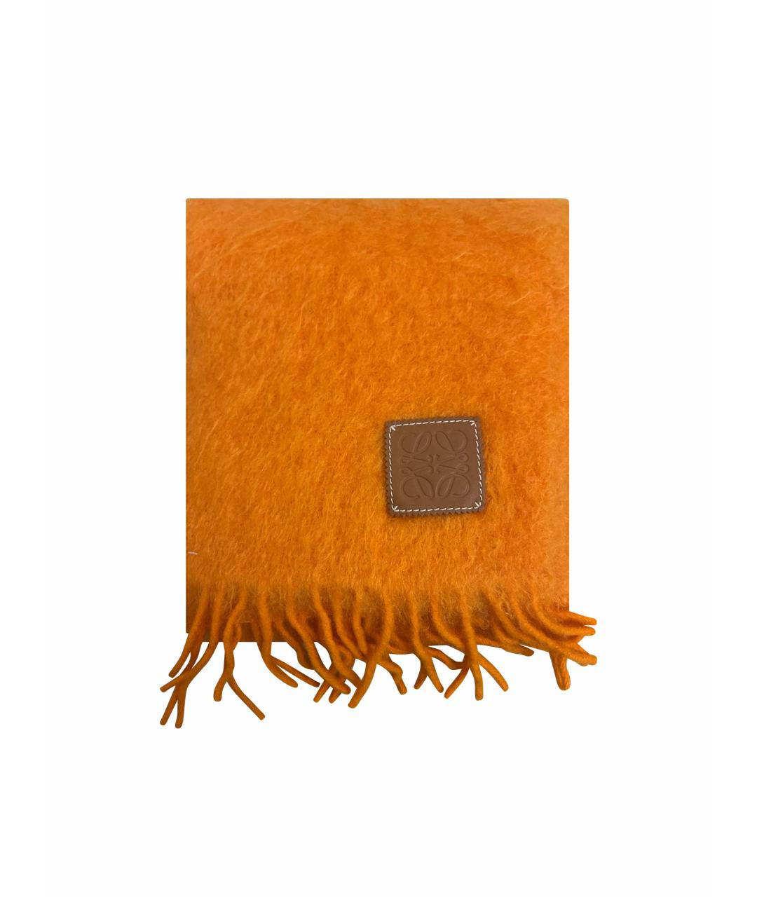 LOEWE Оранжевый шерстяной шарф, фото 1