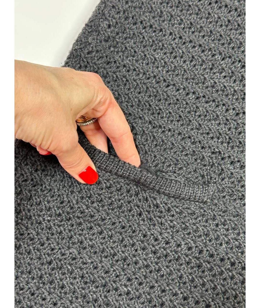 CHRISTIAN DIOR Антрацитовое шерстяное повседневное платье, фото 6