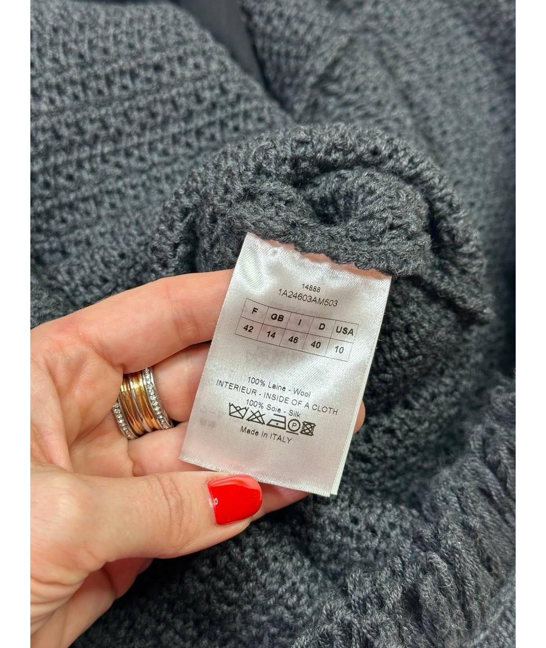 CHRISTIAN DIOR Антрацитовое шерстяное повседневное платье, фото 5