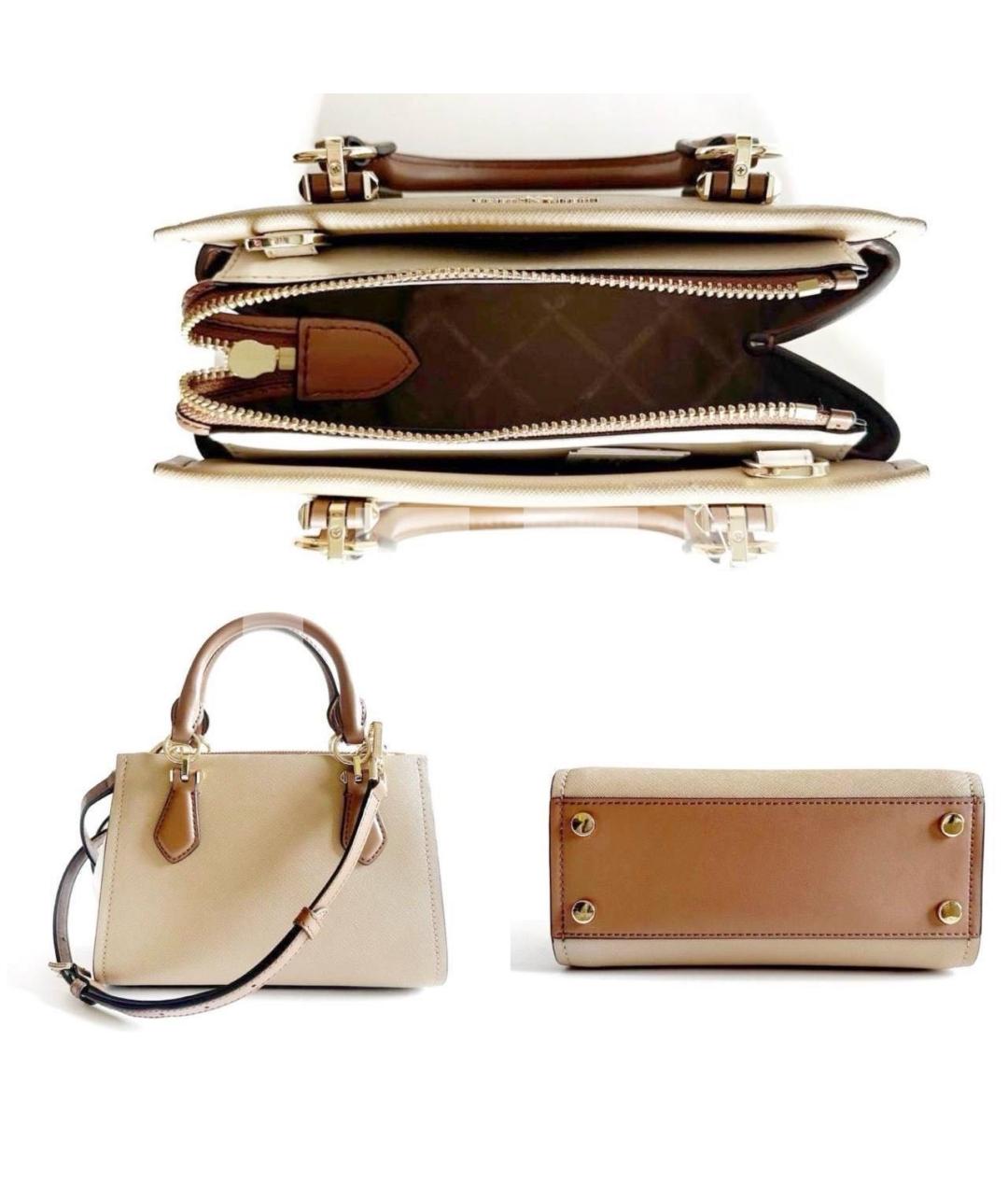 MICHAEL KORS Бежевая сумка через плечо из искусственной кожи, фото 4