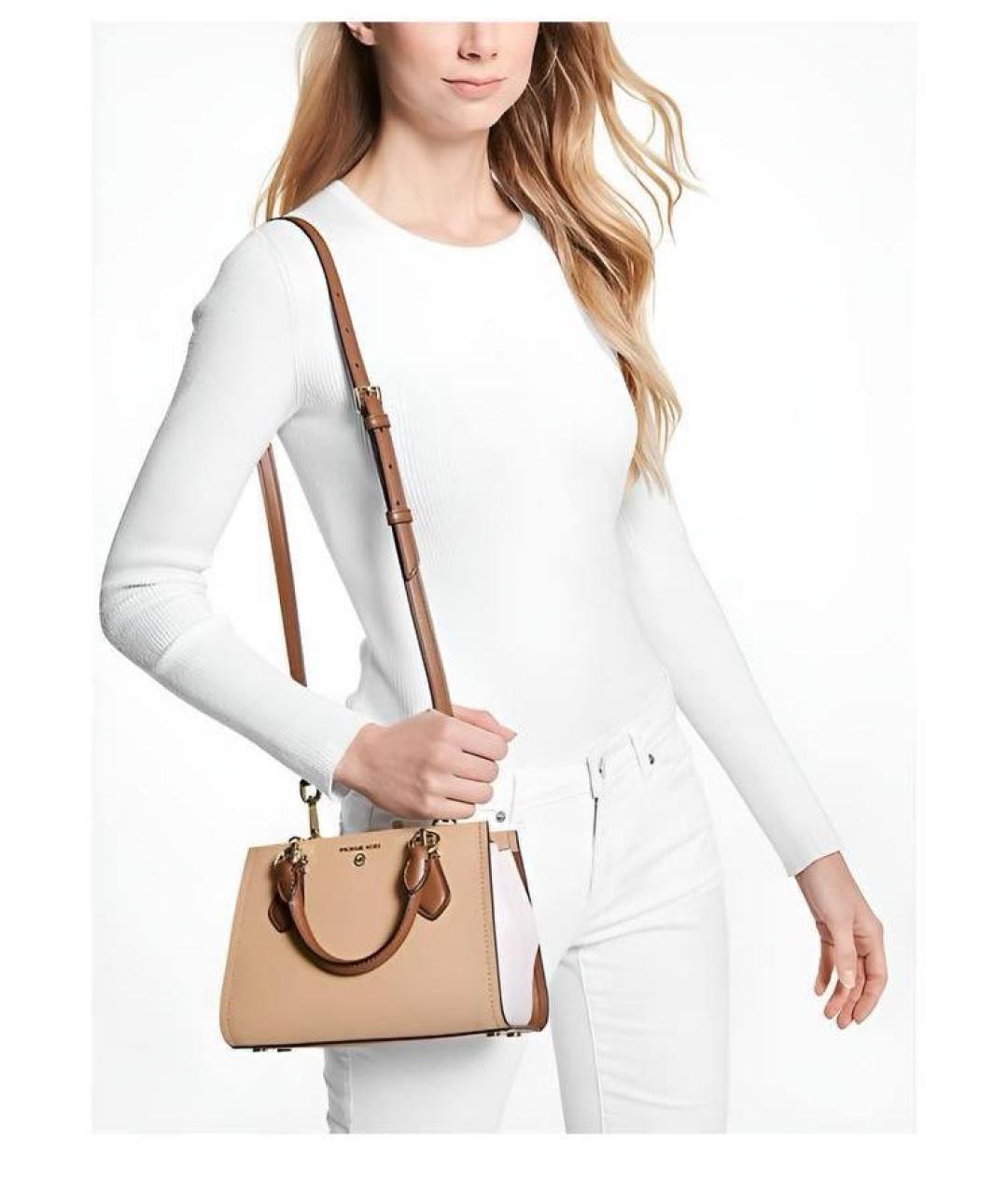 MICHAEL KORS Бежевая сумка через плечо из искусственной кожи, фото 5