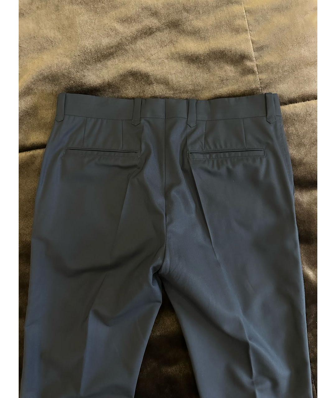 DOLCE&GABBANA Темно-синие шерстяные классические брюки, фото 2