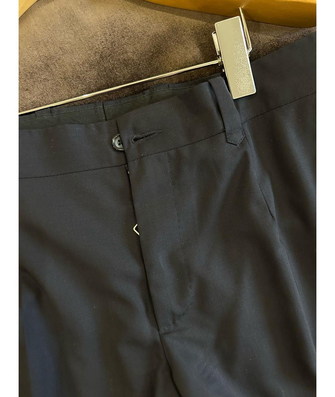 DOLCE&GABBANA Темно-синие шерстяные классические брюки, фото 8