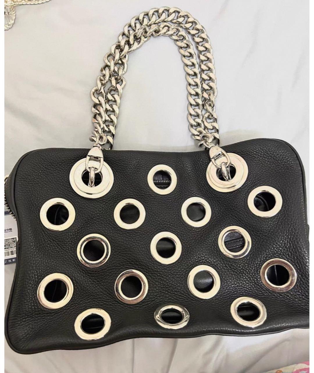 PRADA Черная кожаная сумка с короткими ручками, фото 2