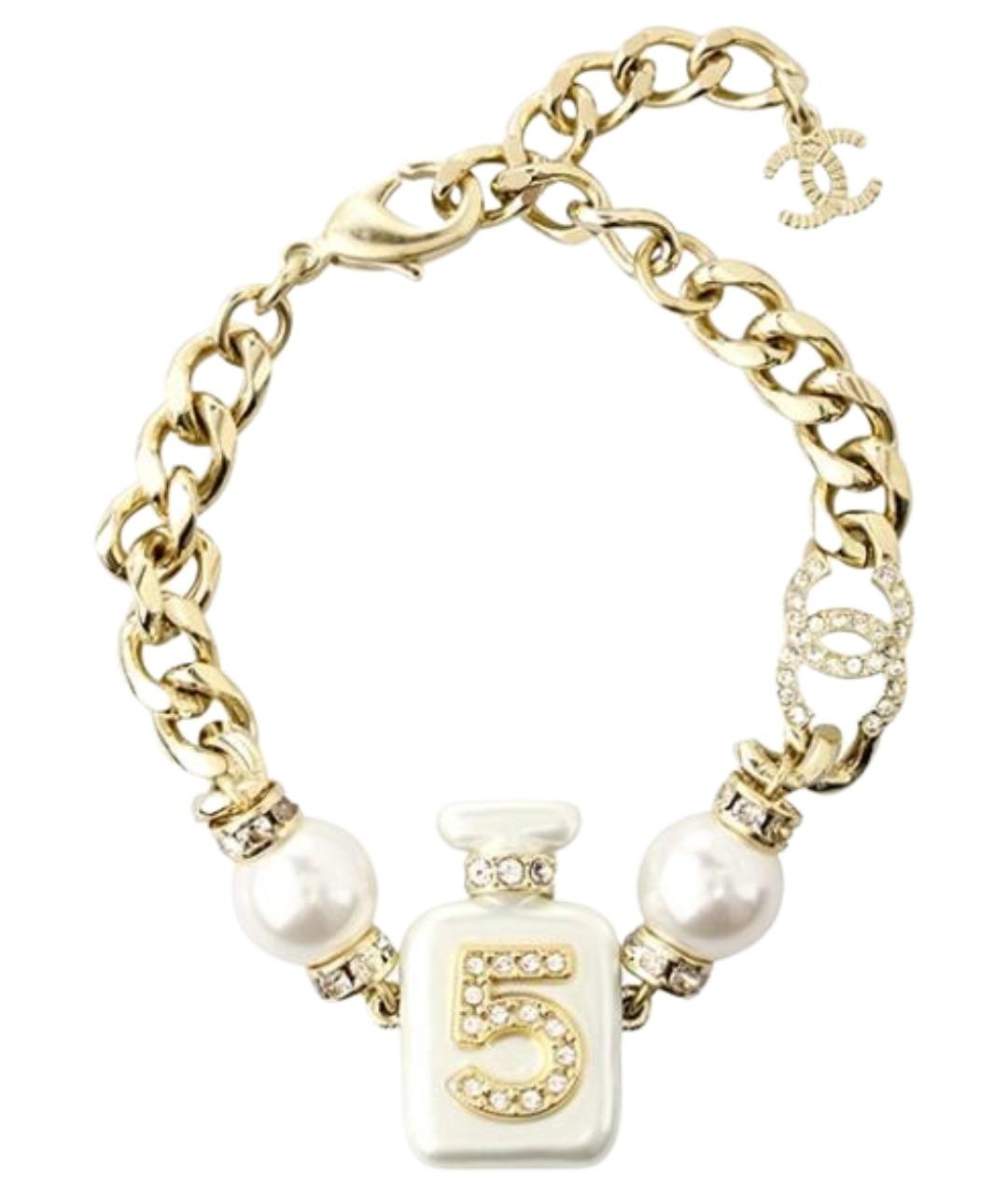 CHANEL Золотой металлический браслет, фото 1