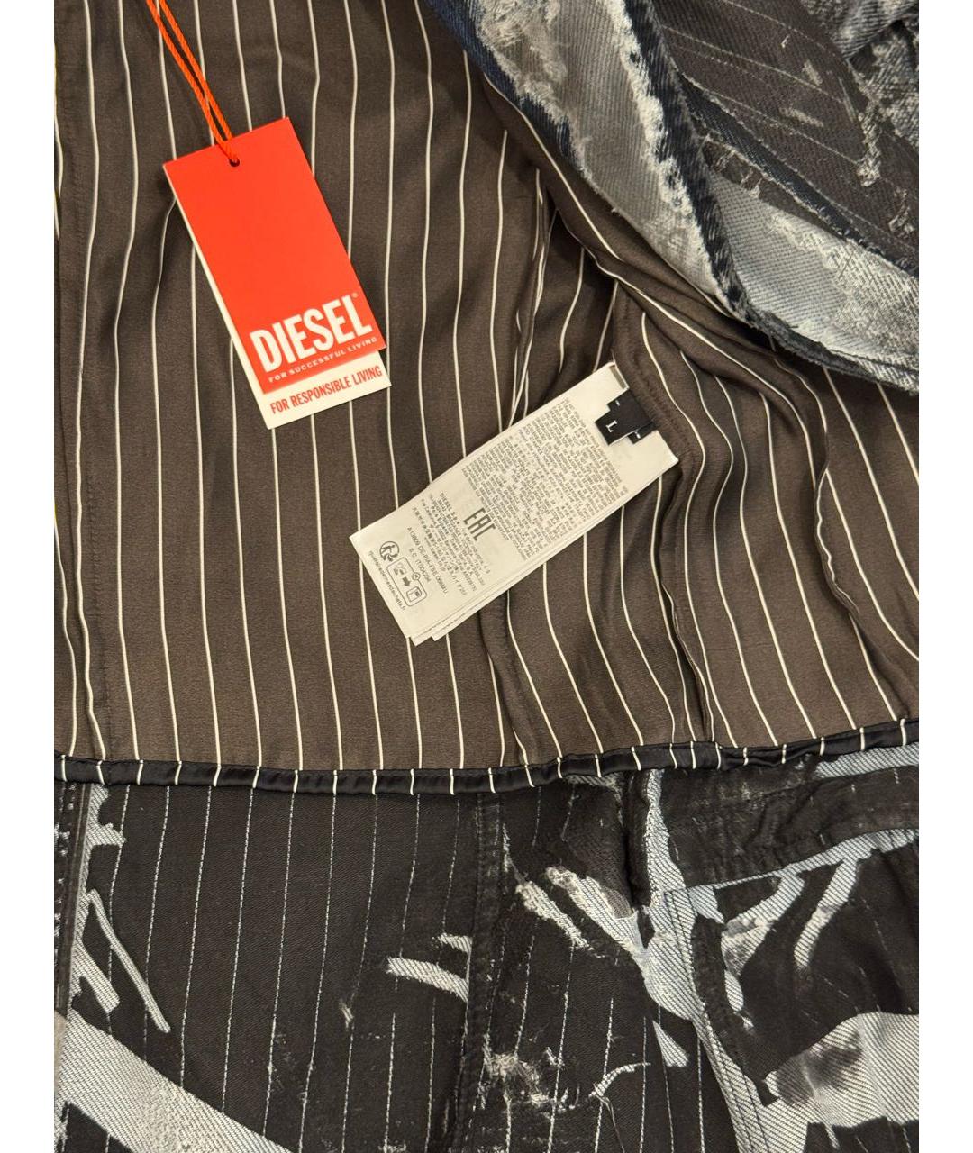 DIESEL Антрацитовый деним тренч/плащ, фото 3