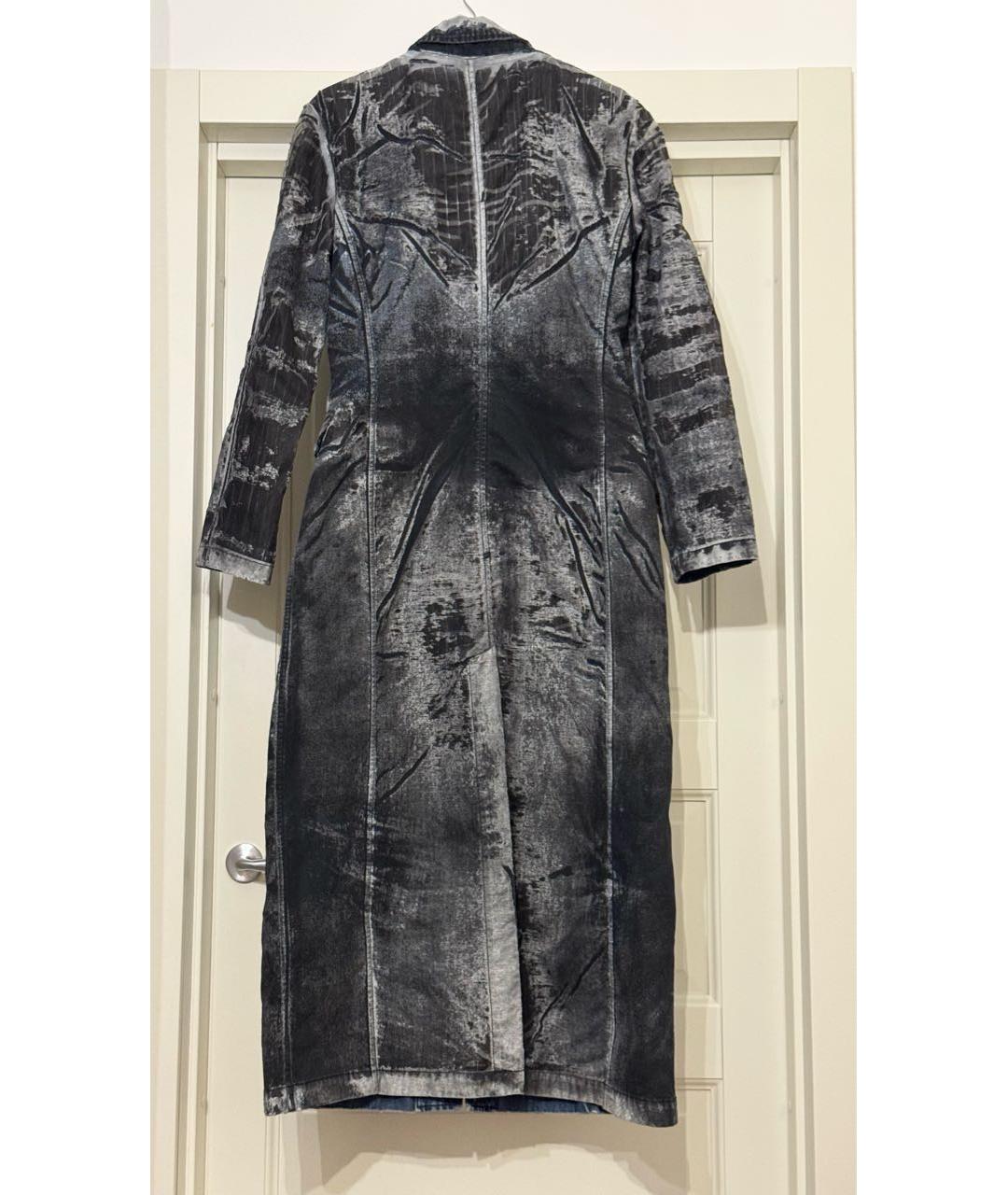 DIESEL Антрацитовый деним тренч/плащ, фото 2