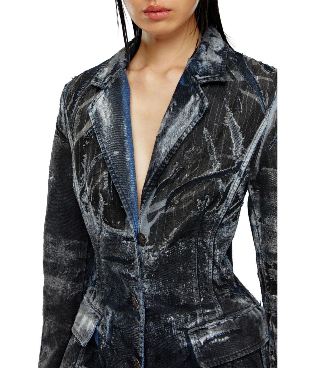 DIESEL Антрацитовый деним тренч/плащ, фото 6