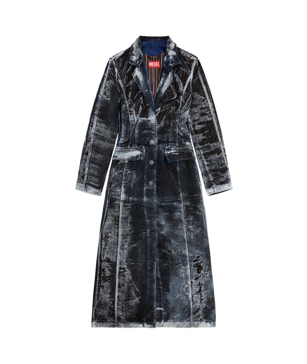 DIESEL Антрацитовый деним тренч/плащ, фото 9