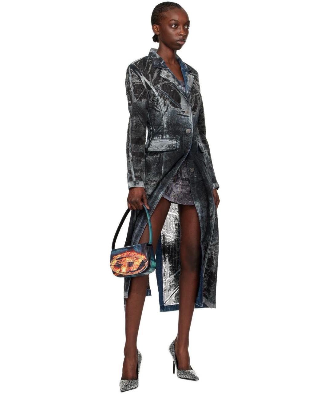 DIESEL Антрацитовый деним тренч/плащ, фото 5